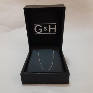 10KT White Gold 18" .55MM Cable Rope Chain